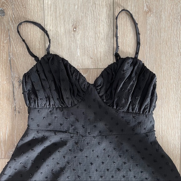 NWT Lulus Black Swiss Dot Mini Dress - Picture 7 of 11